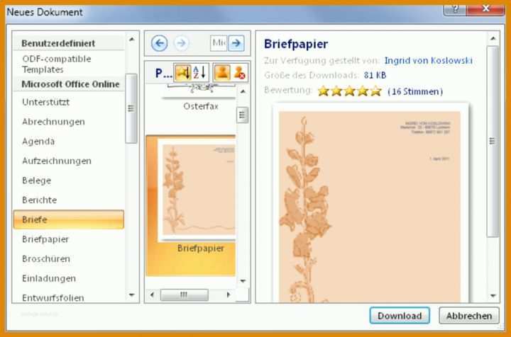 Außergewöhnlich Briefpapier Vorlage Word 1000x661
