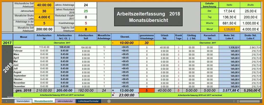 Erschwinglich Excel Zeiterfassung Vorlage 1482x589