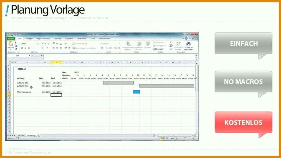 Sensationell Excel Zeitplan Vorlage 1280x720