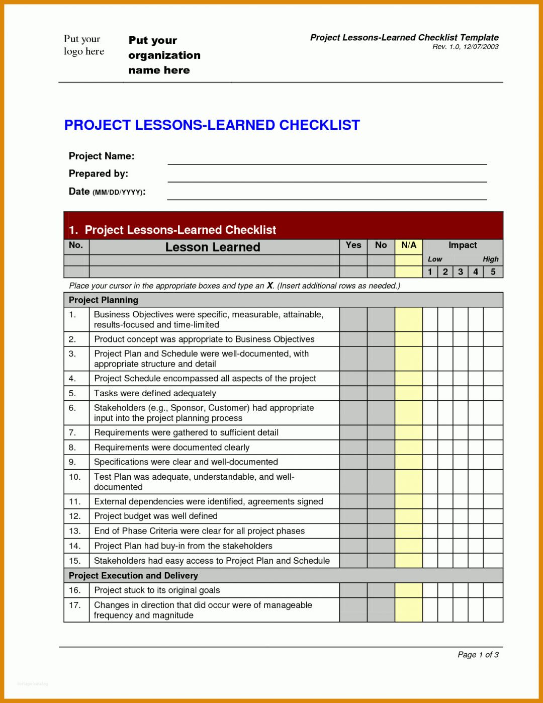Auffällig Lessons Learned Vorlage Excel 1275x1650