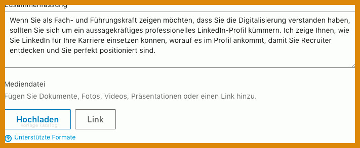 Bestbewertet Linkedin Zusammenfassung Vorlage 711x294