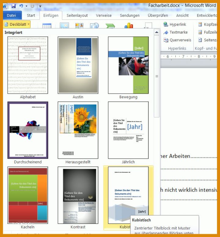 Singular Microsoft Word Deckblatt Vorlagen 735x791