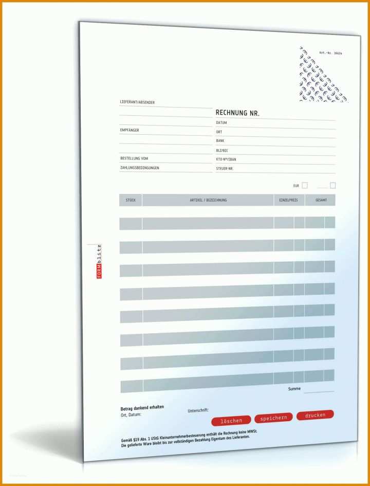 Phänomenal Rechnung Kleinunternehmer Vorlage 1600x2100