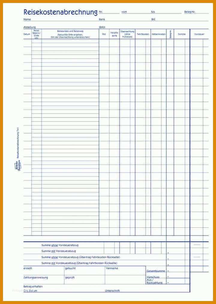 Fantastisch Vorlage Reisekostenabrechnung Excel Kostenlos 723x1016