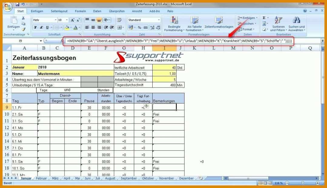 Am Beliebtesten Zeiterfassung Excel Vorlage Kostenlos 2018 1260x725