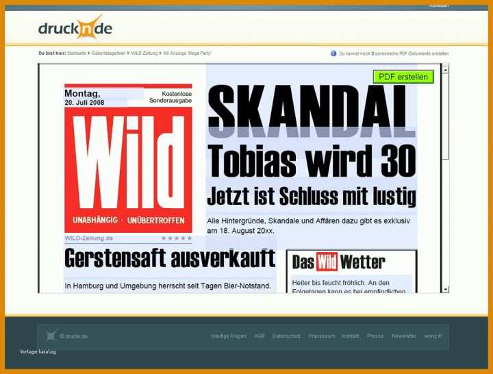 Moderne Zeitung Selbst Gestalten Vorlagen 1000x758
