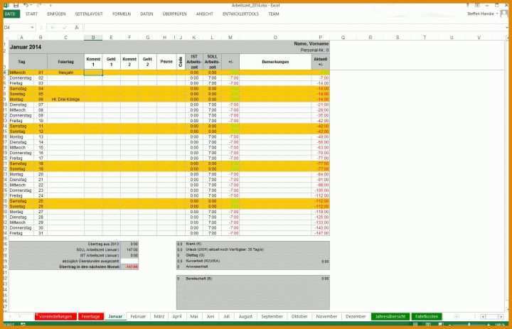 Exklusiv Arbeitszeiterfassung Excel Vorlage Kostenlos 1528x983