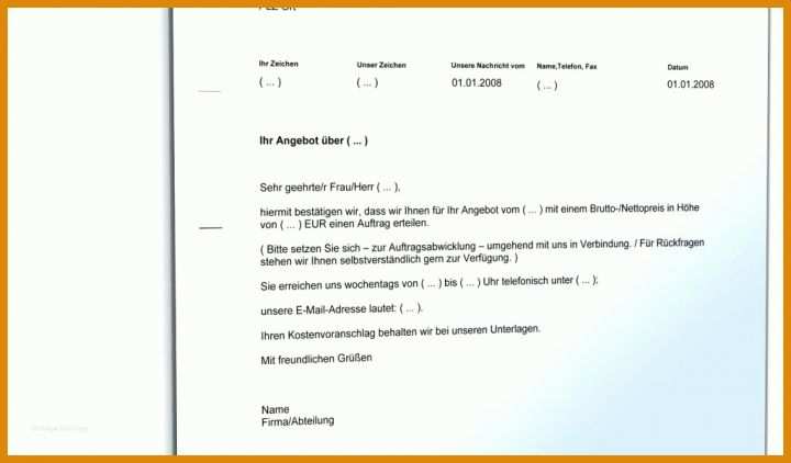 Bemerkenswert Auftragsbestätigung Vorlage Pdf 1024x600