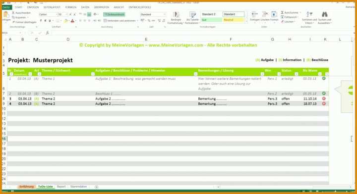 Rühren Besprechungsprotokoll Vorlage Excel 1800x979