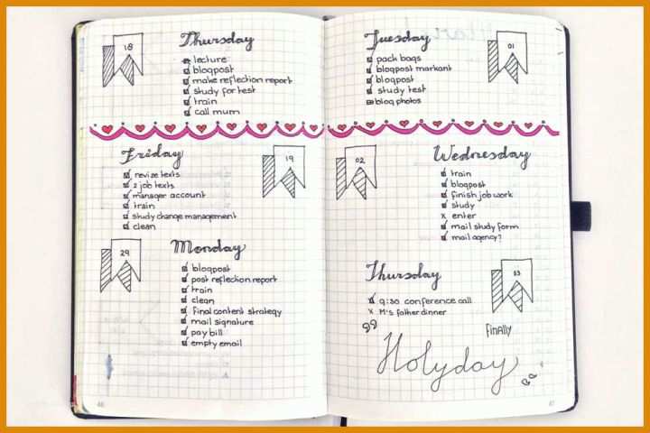 Wunderschönen Bullet Journal Vorlagen Pdf 1000x666