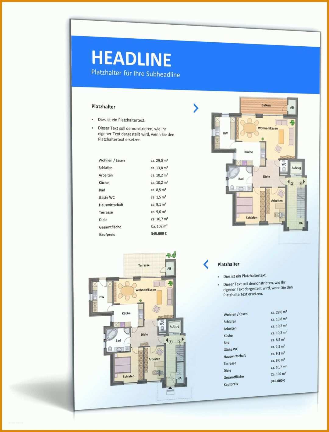 Kreativ Expose Immobilien Vorlage Word 1600x2100