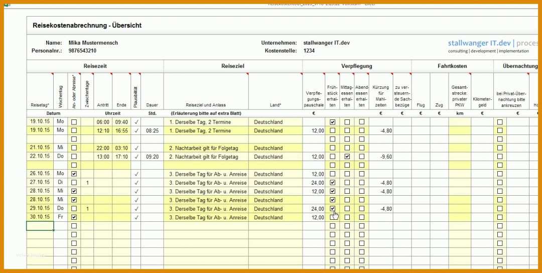 Einzigartig Fahrtkosten Vorlage Excel 1373x692