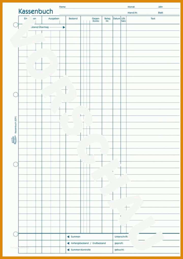 Beste Kassenbuch Vorlage Word 724x1024