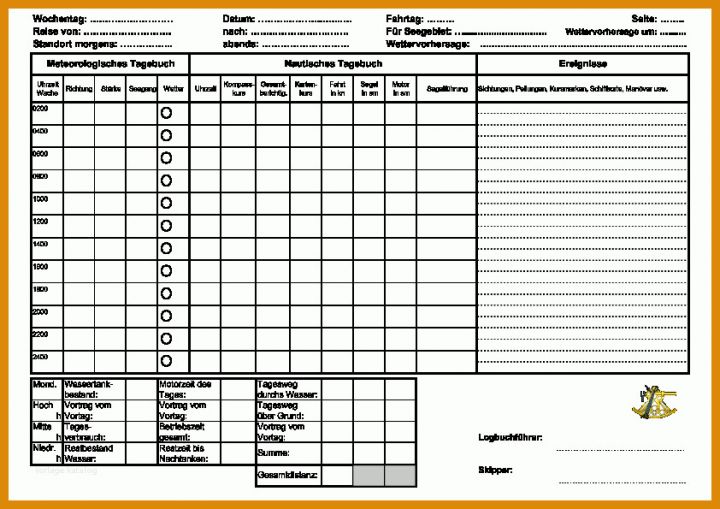 Allerbeste Logbuch Vorlage 842x595