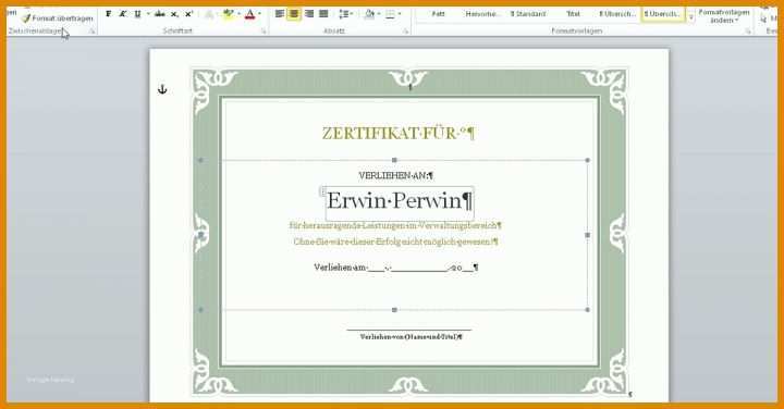 Exklusiv Powerpoint Vorlage Urkunde 1200x627