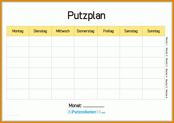 Einzigartig Putzplan Vorlage Excel 1016x721