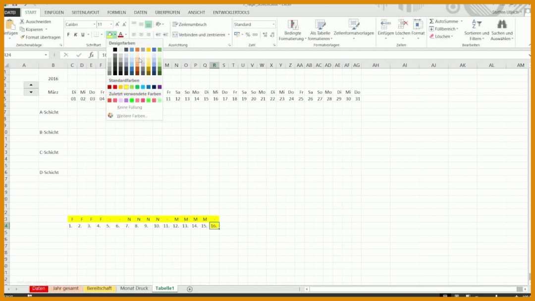 Wunderbar Schichtplan Excel Vorlage Kostenlos 1280x720