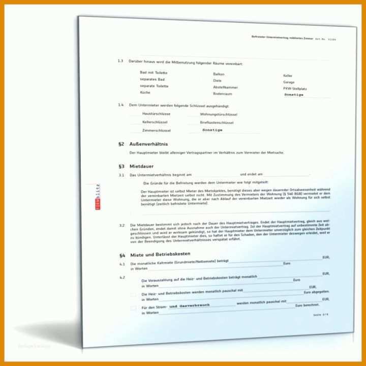 13 Unglaublich Untermietvertrag Vorlage Word Sie Berücksichtigen Müssen