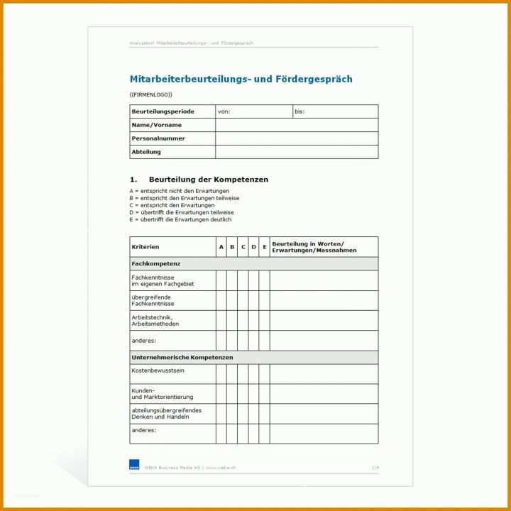 Ausgezeichnet Vorlage Mitarbeitergespräch Word 1500x1500