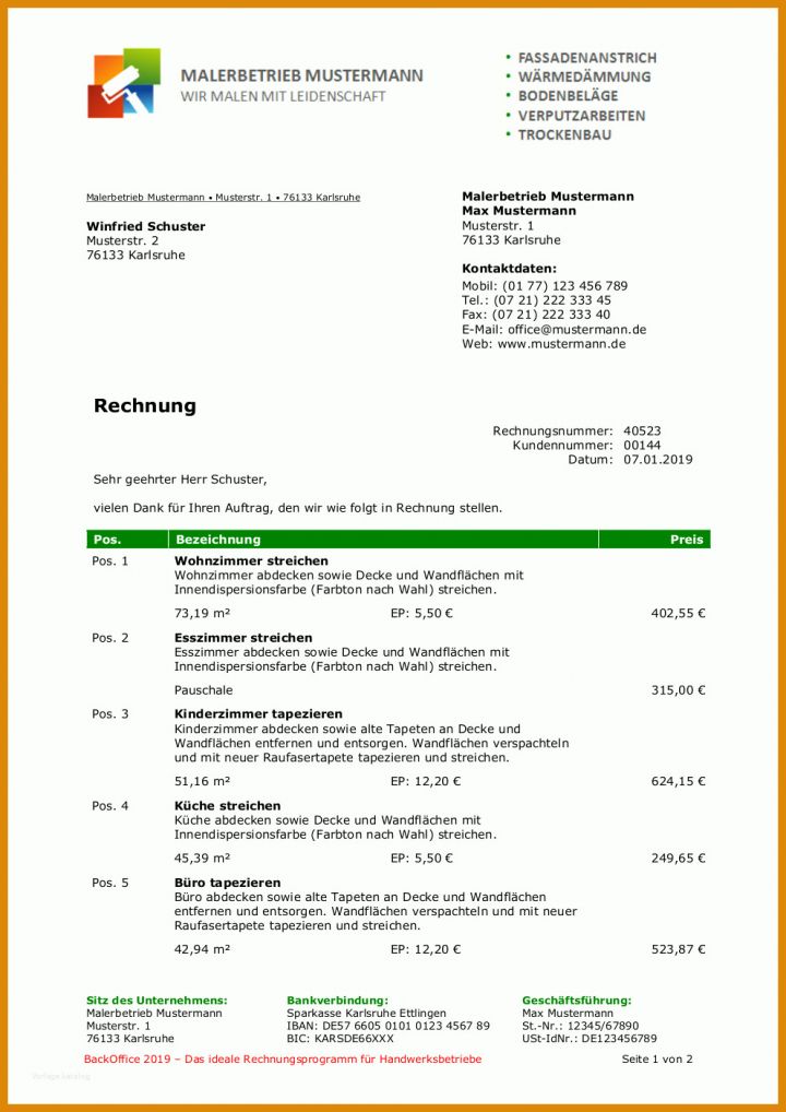 Hervorragend Vorlage Rechnung Kleinunternehmer Openoffice 992x1403