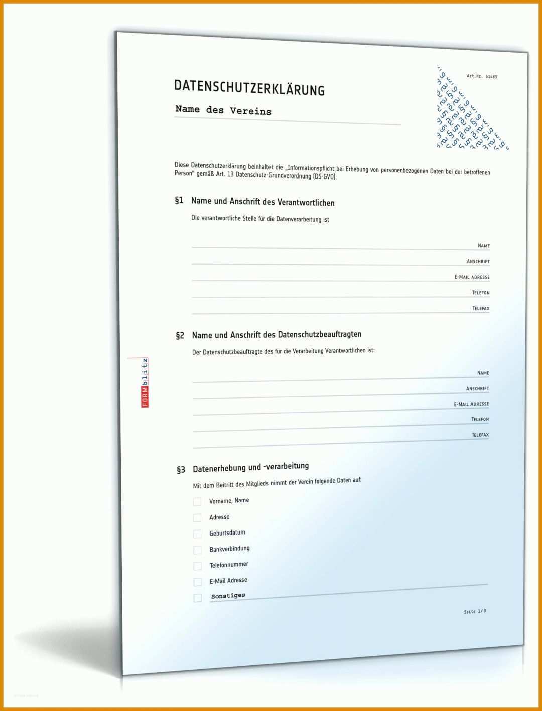 Faszinierend Datenschutzerklärung formular Vorlage 1600x2100