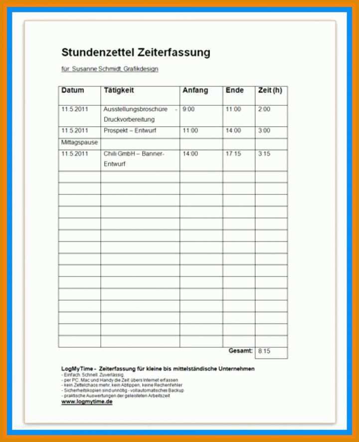 Einzahl Datev Zeiterfassung Mitarbeiter Vorlage 1033x1271