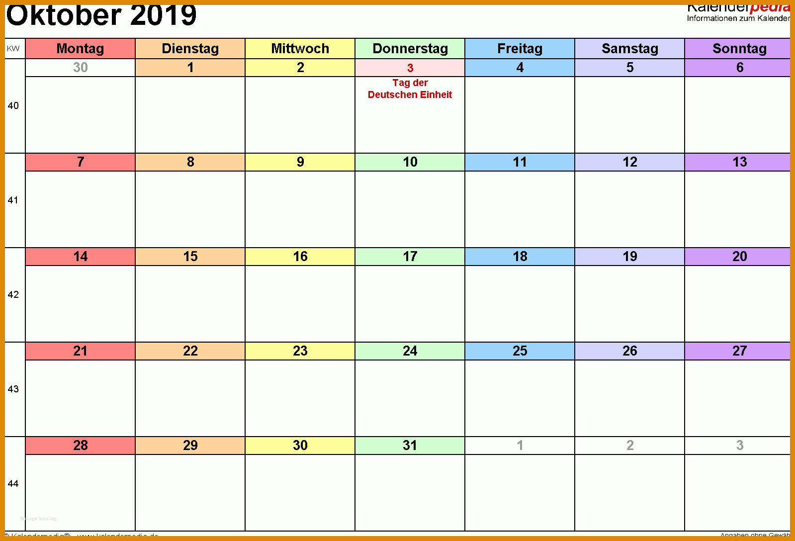 Empfohlen Kalender Oktober 2019 Als Excel Vorlagen 666788 - Muster 