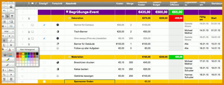 Fantastisch Planung Veranstaltung Vorlage 1285x491