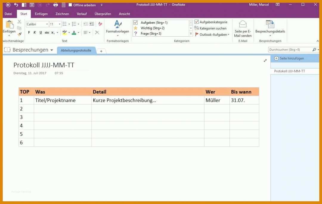 Fantastisch Protokoll Vorlage Excel 1180x748