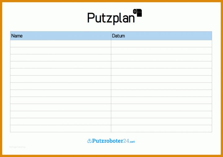 Putzplan Haus Vorlage 