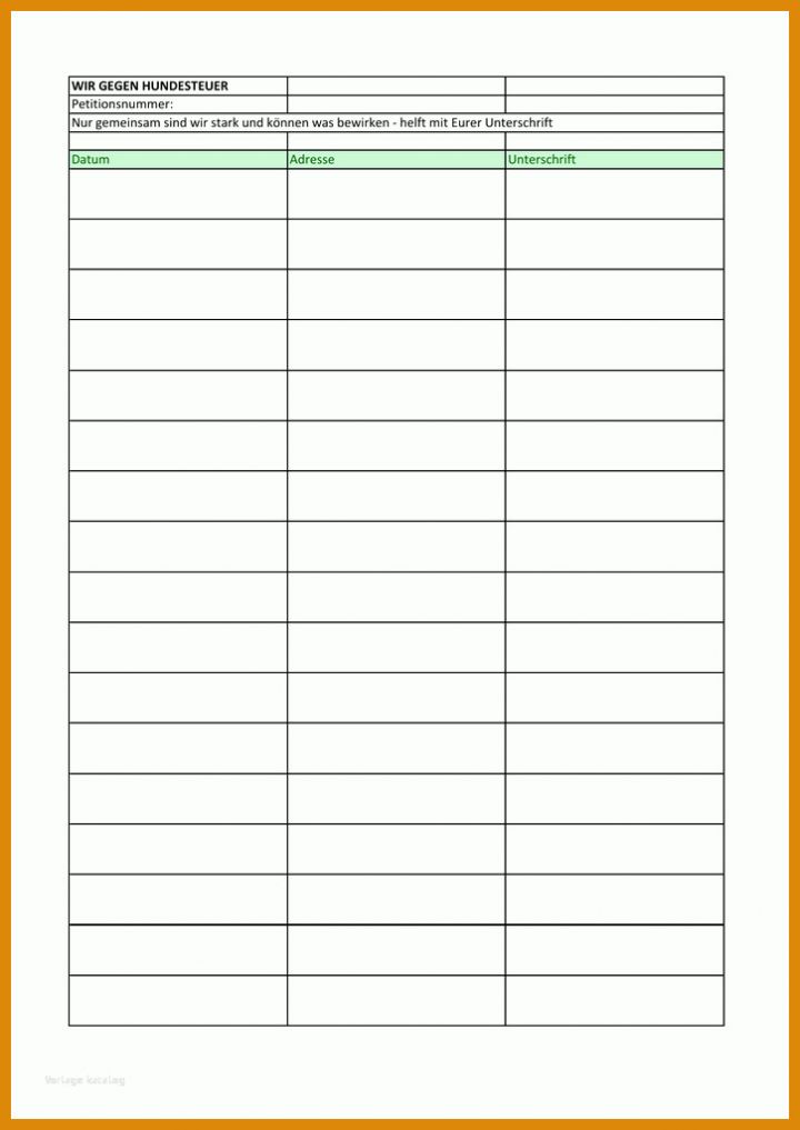 Ausgezeichnet Unterschriftenliste Vorlage 725x1024