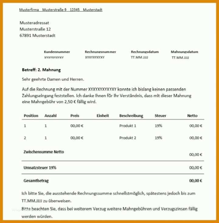 Staffelung Vorlage Für Mahnung 761x774