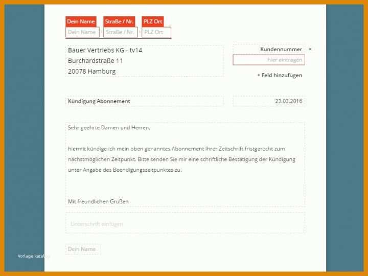 Abonnement Kündigen Vorlage Zeitschriftenabo Kuendigung Vorlage