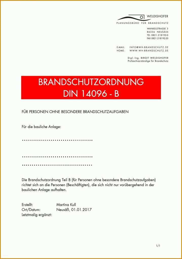 Bestbewertet Brandschutzordnung Teil A Vorlage 2480x3521