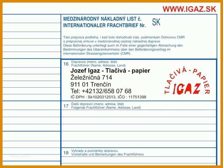 Faszinieren Cmr Frachtbrief Vorlage 871x654