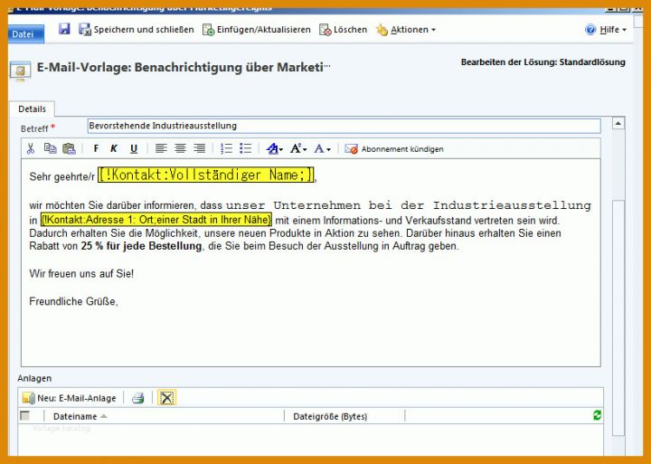 E Mail Vorlage Microsoft Dynamics Crm 2011 E Mail Vorlagen Und Wysiwyg