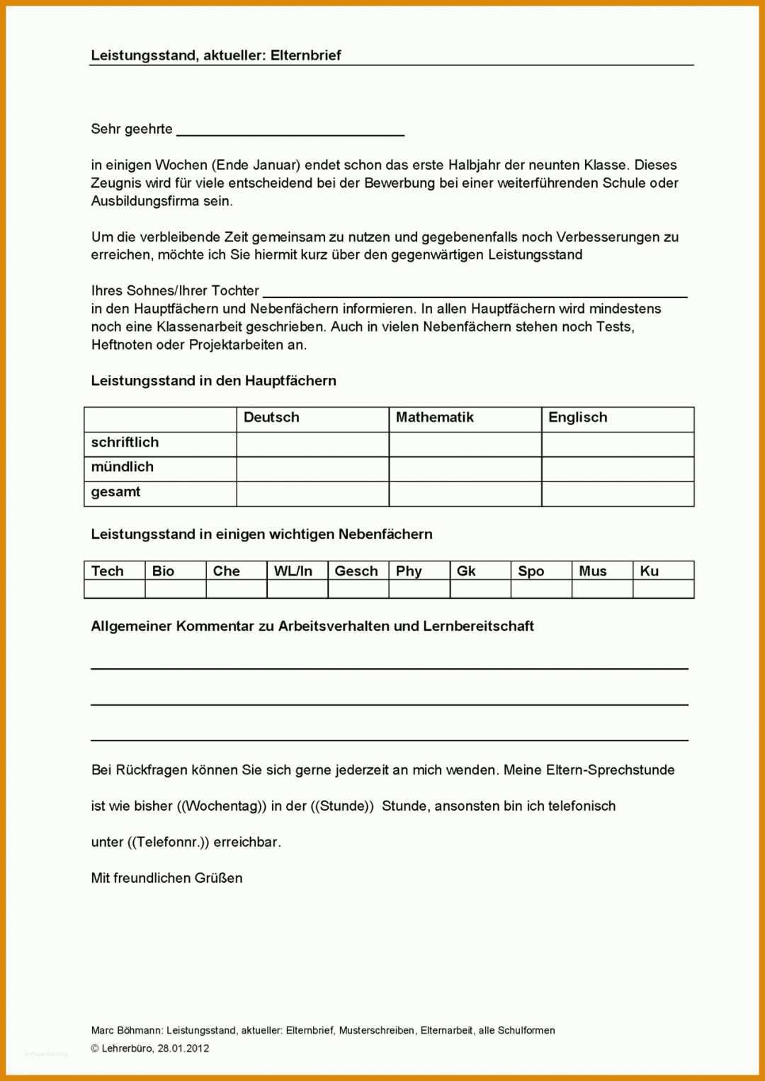 Am Beliebtesten Elternbrief Vorlage 1280x1810