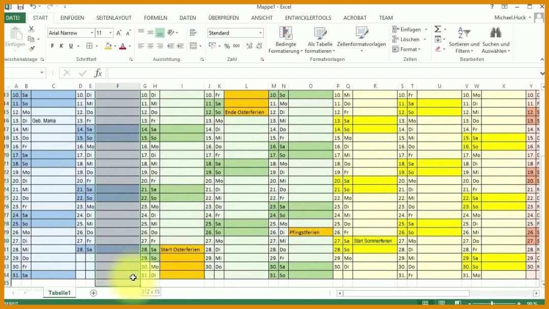 Beeindruckend Excel Kalender Vorlage 1280x720