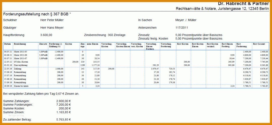 Original forderungsaufstellung Excel Vorlage Kostenlos 1290x594