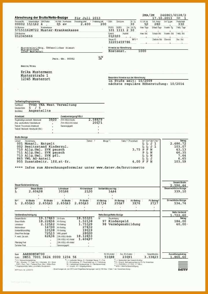 Allerbeste Lohnzettel Vorlage Pdf 775x1096