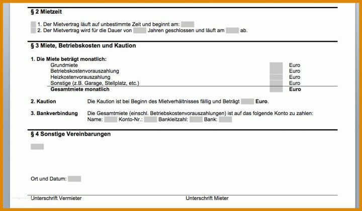 Mietvertrag Vorlage Word Kostenlos Mietvertrag Im Word Format Zum Anpassen