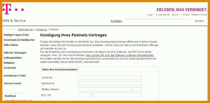 Telekom Dsl Kündigung Vorlage Kundigungsschreiben Vertrag Qmjjhj