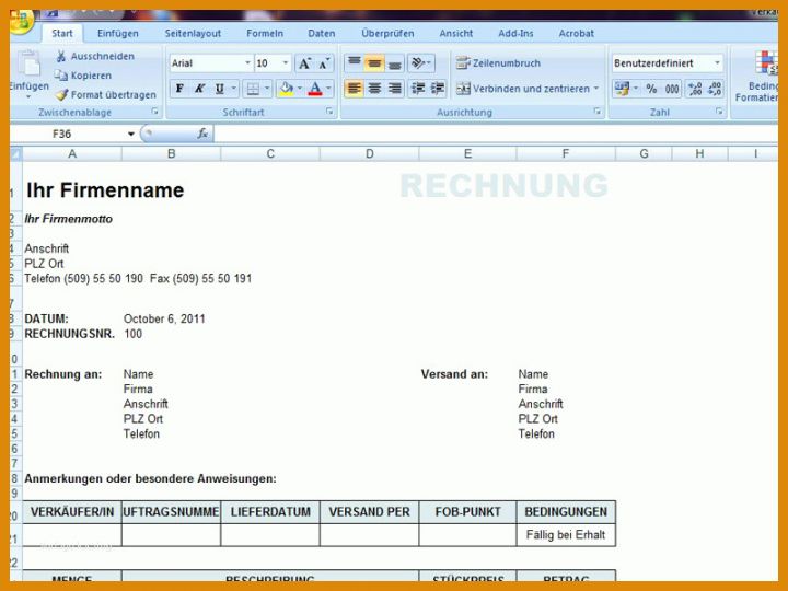Verkaufsrechnung Vorlage Verkaufsrechnung Mit Steuern