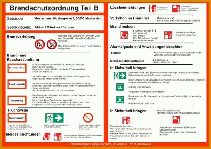 Modisch Vorlage Brandschutzordnung Teil B 900x636