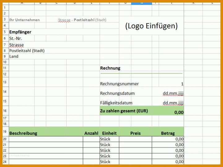 Phänomenal Vorlage Rechnung Excel 864x648