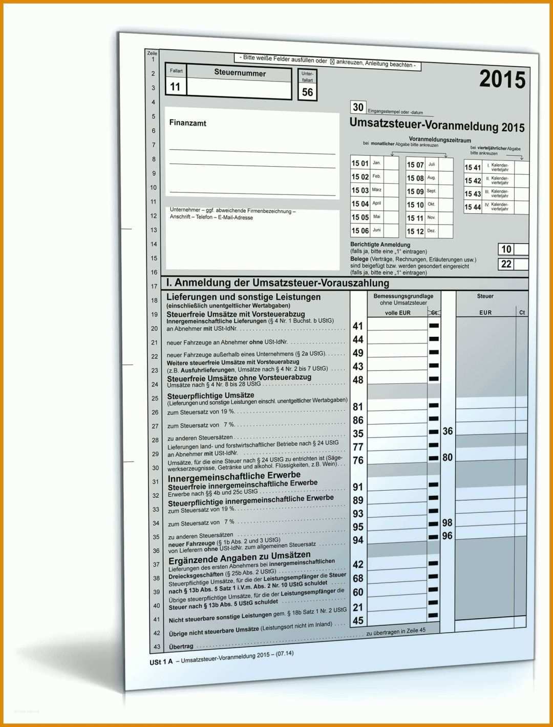 Allerbeste Vorlage Umsatzsteuervoranmeldung 1600x2100