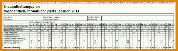 Auffällig Wartungsplan Excel Vorlage 858x250