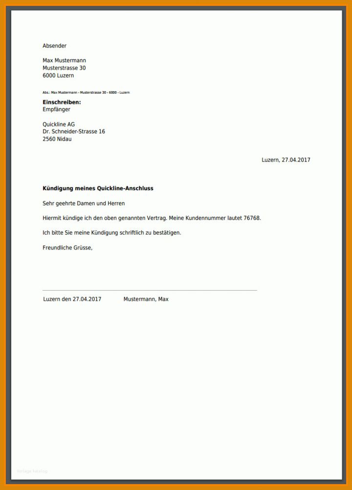 Beste Abo Kündigung Vorlage Pdf 844x1172