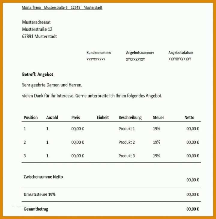 Hervorragen Angebot Schulung Vorlage 761x774