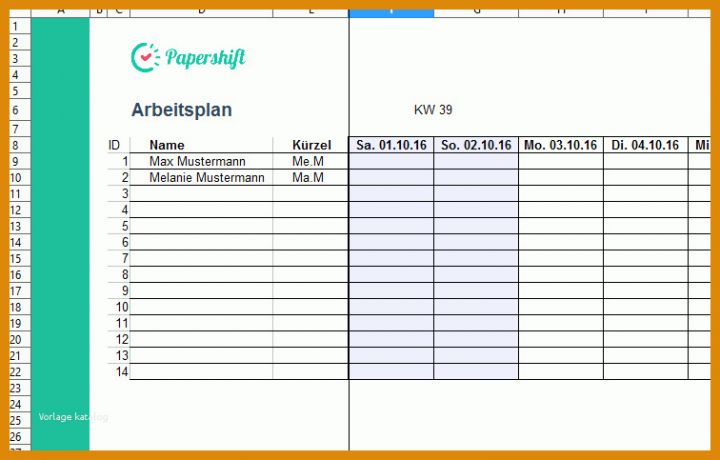 Sensationell Arbeitsplan Vorlage 756x483